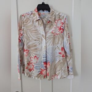 Tommy Bahama Tropical Print Button Up Top Size XS
